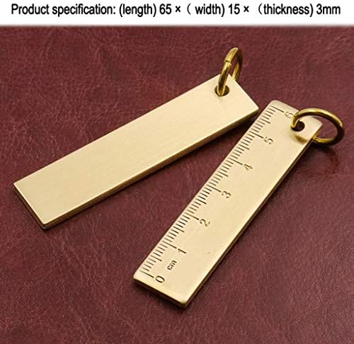 LIYUDL 6cm Small Copper Ruler 3 мм Thickened Brass Ruler with Ключодържател