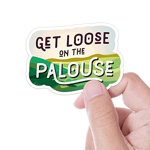 Get Loose on the Palouse Sticker for Hydroflask & Laptop - Смешни Idaho & Washington Bumper Sticker - WSU Pullman & U