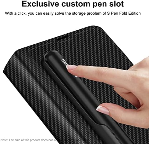 SHIEID Samsung Fold 3 Кожен Калъф с Притежателя на S Pen на Galaxy Fold 3 Калъф със Стойка Срещу Надраскване Защитен Калъф Samsung Galaxy Z Fold 3 5G 2021, Фигура От Въглеродни Влакна