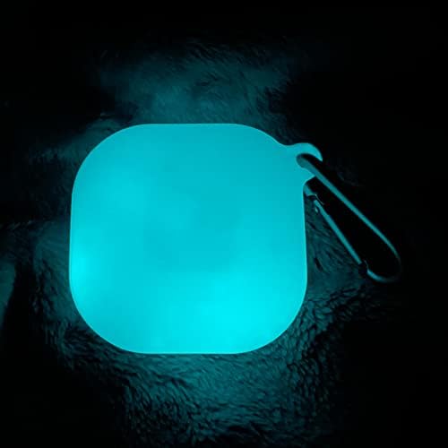Glow Case Cover е Съвместим с Beats Fit Pro, Пълен кожен защитен калъф с брелком Glow in Dark (Blue Glow)