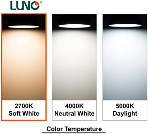 Led лампа LUNO A19 Non-Dimmable, 9.0 W (еквивалент на 60 W), на 800 лумена, 2700 К (мека), средна база (E26), сертификат UL (4 опаковки)