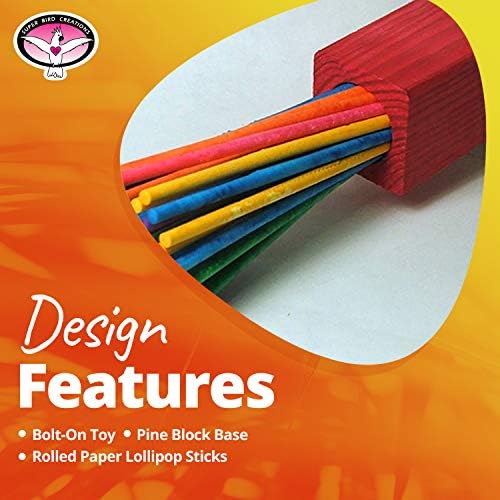 Супер Bird Creations SB301 Chewable Paper Party Bird Toy with Colorful Lollipop Sticks, Large Size, 6.5 x 1.5 x 1.5,Varies