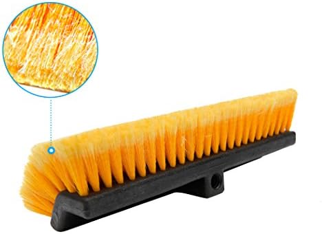 CARCAREZ 15 Flow-Through Bi-Level Car Wash Brush Head Fits for RV Cleaning with Feather-Tip Brushles Orange