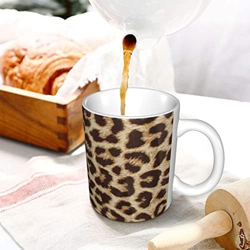 Керамични Чаши за Кафе За Офиса И Дома с Леопардовым Модел 11 Грама Бутилка За Вода С Дръжка, Подаръчен Комплект Чаши