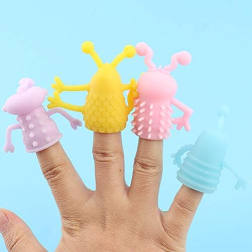 TOYANDONA 4бр Monster Finger Puppets, Светещи в Тъмното Пальчиковые Кукли за Партита Забавни Играчки Puppet Show (случаен цвят и стил)