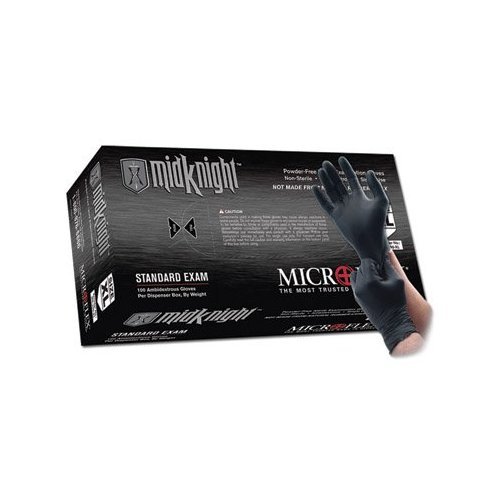 Microflex Medical MK-296-XL X-Large Black 9.645 MidKnight 4.7 mil Nitrile Ambidextrous Нестерильные ръкавици за еднократна