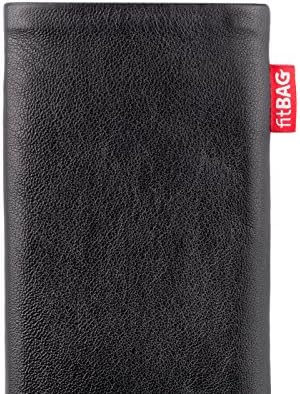 fitBAG Beat Черно Обичай ръкав за LG G5. Тънка кожена чанта Nappa с Вградена подплата от микрофибър за почистване на дисплея