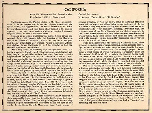 Историческа Карта на щата КАЛИФОРНИЯ 1930-те години на Реколта Мультяшная Карта Печат на Старата Карта Калифорния Галерия