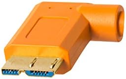 Tether Tools TetherPro USB 3.0 to Micro-B Правоъгълен кабел, 15' (4,6 м), Видимият оранжев