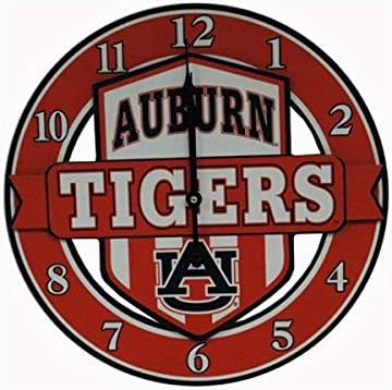 NCAA Auburn Тайгърс Shield Overlay Clock, Един размер, Многоцветен