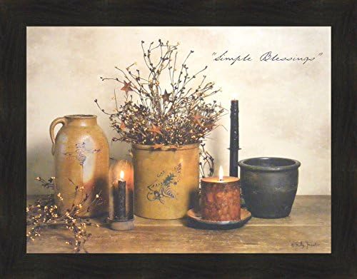Simple Благословения by Billy Jacobs 22x28 Crocks Candles Country Primitive Folk Art Photography Wall Décor Picture Frame