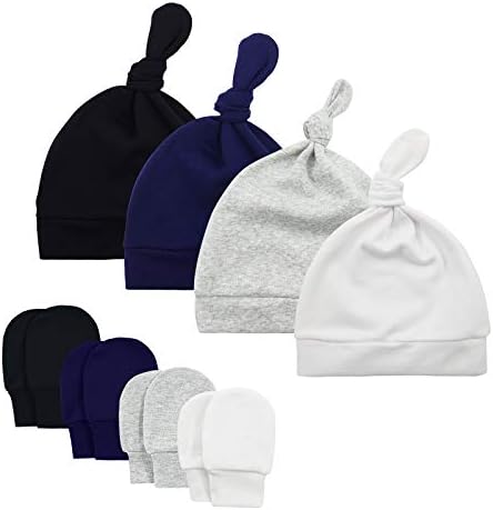 Baby Boy Hat and Mitten Set Knot Beanie Baby for Boys Newborn Hat Winter Бебе Caps