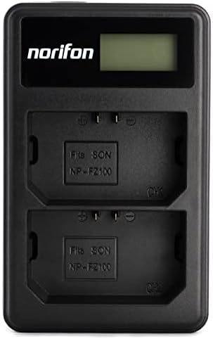 NP-FZ100 Двоен LCD дисплей USB Зарядно устройство за Sony A7 III, A7R III, A9 камера и още много други