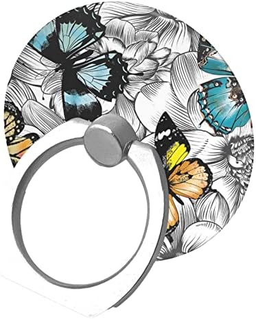 Лилави Пеперуди, Цветя Мобилен Телефон Пръстен На Притежателя На 360 Градуса Въртящ Се Безименен Пръст Standas Мобилен Телефон Скоба