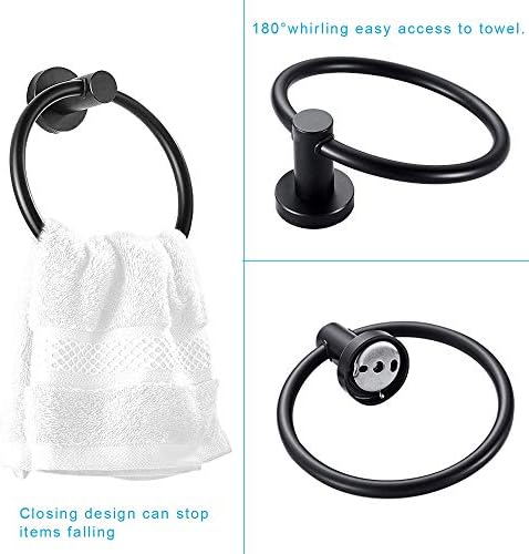 TocTen 7-Pieces Bathroom Hardware Set-SUS304 Неръждаема стомана, Комплект кърпи Включва 24' Кърпа Бар+16' Кърпа Притежателя+Кърпа
