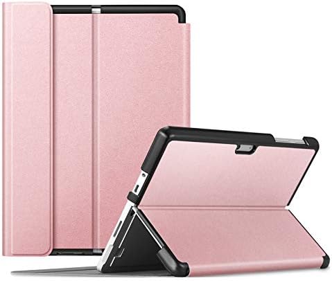 Fintie Case for Microsoft Surface Go 3 2021 / Surface Go 2 2020 / Surface Go 2018 10-inch Tablet - Angle Multiple Hard Shell Business Cover, който е Съвместим с клавиатура Type Cover (розово злато)