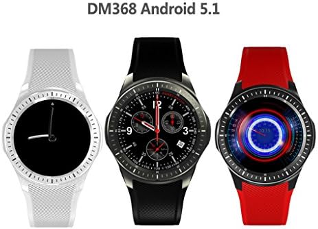 Longwei Smart Watch WiFi Мониторинг на сърдечната честота Брояч на стъпки Прогнозата за времето на GPS позициониране 3G Андрюс iOS DM368 (черен бял червен) (Цвят : бял)