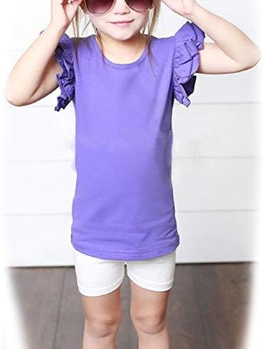 Върховете За Малки Момичета, Детски Обикновена Тениска За Момиченца Памучен Тениска С Къс Ръкав Летни Дрехи за Момичета
