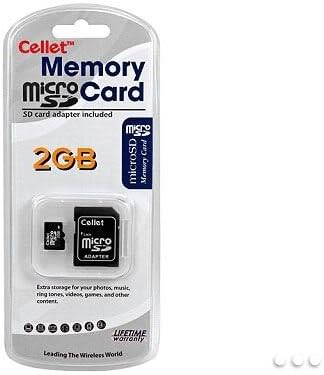 Карта памет Cellet microSD 2GB за мобилен телефон Samsung M8800 Pixon с SD адаптер.