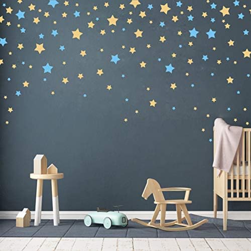 190 Picees Star Wall Decals, Матирана повърхност Винил Стикери За Стени, Детски Стикери за стени, Лесни за употреба, Сменяеми Стикери за Стена за Деца Baby Момичета и Момчета Bedroom,