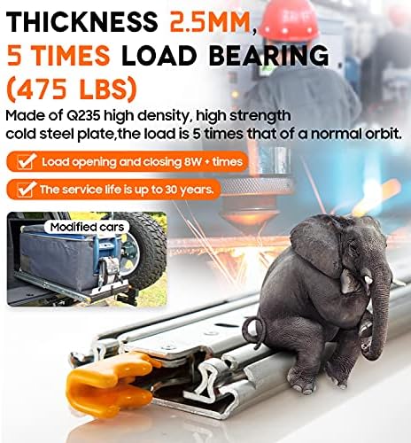 YENUO Locking Heavy Duty Drawer Slides Full Extension 22inch 550mm Side Mount Ball Bearing Heavyweight Long Metal Релси