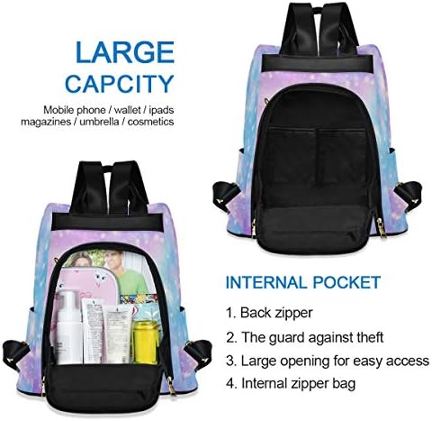 ALAZA Dabbing Unicorn Rainbow Purple Galaxy Backpack for Daily Travel Shopping