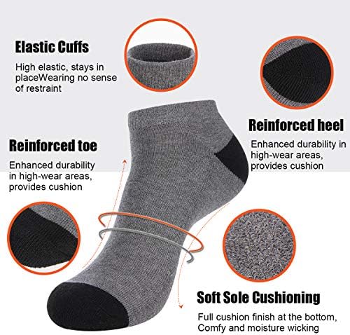 COOVAN 10 Чифта Мъжки Възглавница Глезените Чорапи Мъже 10 Пакет Нисък Силует Комфорт Дишащи Ежедневни Чорапи