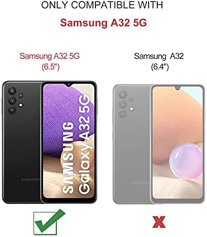 Defencase Samsung Galaxy A32 5G Калъф, Samsung A32 5G Портфейл Калъф, Премиум Здрава Изкуствена кожа [Magnetic Flip] [Джоб