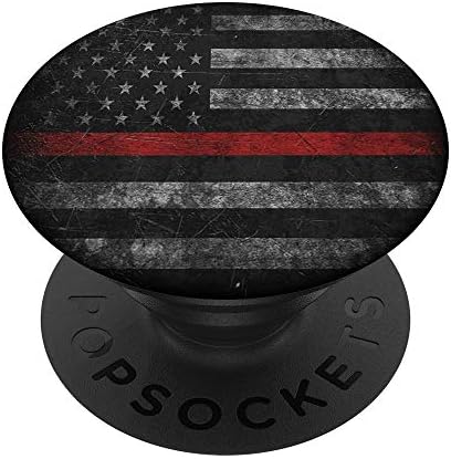 Тънка Червена Линия Американски Флаг Пожарникари Подарък PopSockets PopGrip: Взаимозаменяеми захват за телефони и таблети