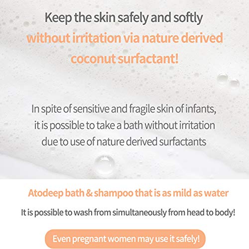 Atodeep Pure Mild Bath & Shampoo 10.14 fl.oz(300ml) Дълбоко хидратиращ ефективно, натурални хранителни вещества за незабавно