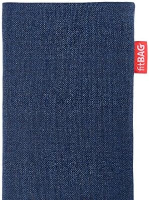 fitBAG Jive Blue Custom Tailored Sleeve for Xiaomi Mi 6. Калъф от фина костюмной плат с вградена подплата от микрофибър за почистване на дисплея