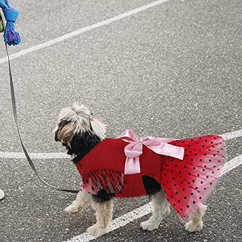 MAZORT Dog Dresses for Dogs Момиче, Сладко Retro Polka Dot Puppy Tutu Princess Dress, Soft Pregnant Пет Clothes with Adjustable