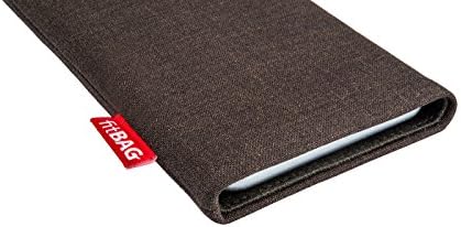 fitBAG Jive Brown Custom Tailored Sleeve for Samsung Galaxy A71 | Произведено в Германия | Fine Suit Fabric Pouch case Cover with Microfibre Подплата for Display Cleaning