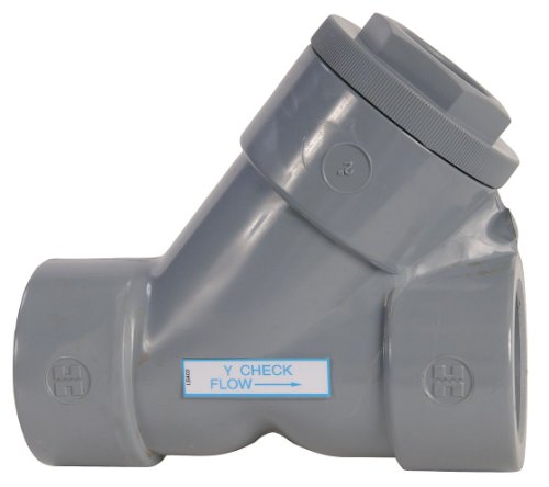 Hayward YC10075FE Series YC Y-Обратен клапан, фланцов край, PVC с тюлени EPDM, размер 3/4 инча