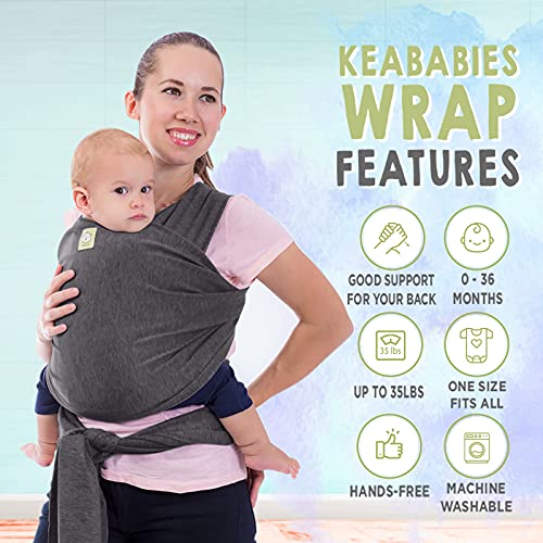 Baby Wrap Carrier - All in 1 Stretchy Baby Sling - Baby Carrier Sling - Baby Carrier Wrap - Baby Carriers for Newborn, Бебе - Бебе Holder Straps - Baby Slings - Baby Sling Wrap (Mystic Grey)