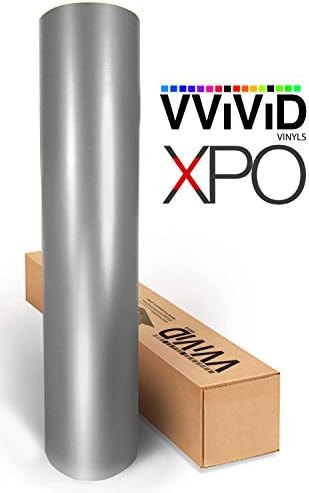 VViViD Silver Satin Chrome Рибка Wrap Stretch Conform САМ Easy to Use Air-Release Adhesive (1.49 ft x 5ft)