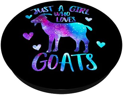 Just a Girl who обича Goats Сладко Коза Farmer Galaxy Space PopSockets PopGrip: Взаимозаменяеми захват за телефони и таблети