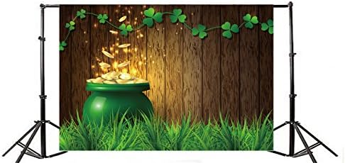 OFILA Деня на Св. Патрик Фон 5x3ft Зелена Детелина Саксия Златна Трева Планк Пролет Надежда Исус Християнско Възраждане