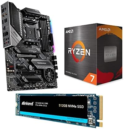 ВЪТРЕШЕН Премия 512 GB PCIE NVMe M. 2 2280 SSD + AMD Ryzen 7 5800X AM4 Отключени Настолен Процесор с MSI MAG X570 Tomahawk