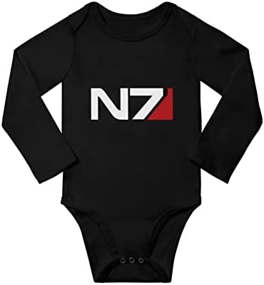 Booottty Mass Effect Alliance N7 Special Forces Сладко Бебе Baby Baby Cotton Bodysuit Пълзящо Растение Тениска С Дълъг Ръкав