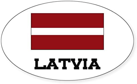CafePress Овалния Стикер Хартата Латвия Овалния Стикер На Бронята, Евро Овални Стикер На Автомобила