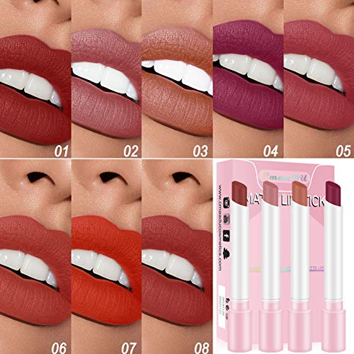 Luxsea Mini Size фън тръби Creamy Гол Lipstick Set Matte Velvet Lipstick Easy to Color Makeup Lipstick Case Lip Set