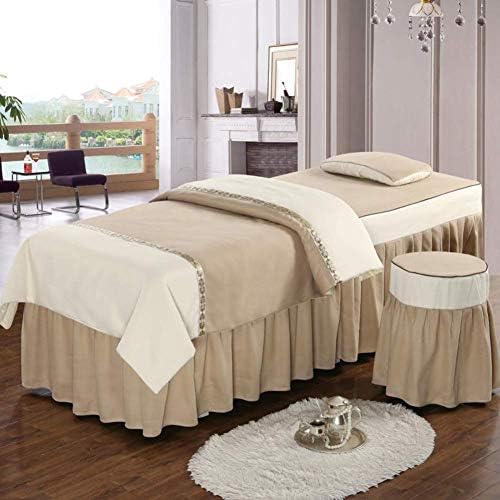 ZHUAN Massage Table Sheet Sets Bed Skirt Дамаска Sheet with Face Music Hole Pillow Case Покриване на Стол за Салон за