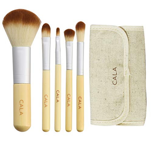 Cala Premium Quality Regular Useful Latest Fashion Beauty Makeup Cosmetic Bamboo Brush 5 Pcs Travel Set For Girl, Women & Professionals