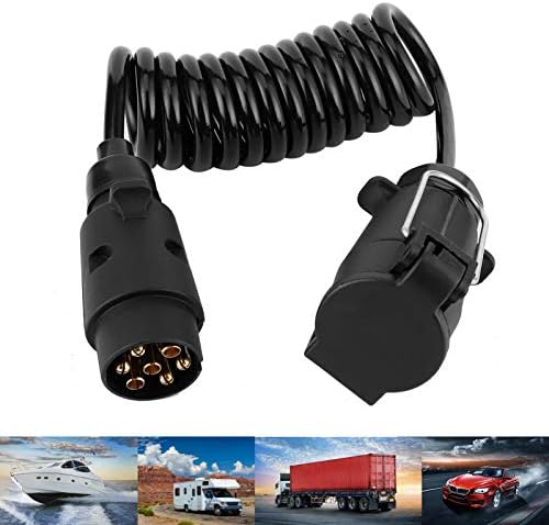 Pithsdp 7 Pin Caravan Spring Waterproof Кабел 2m Spring Кабел Cord Connect Trailer Power Supply for Commercial Vehicles,