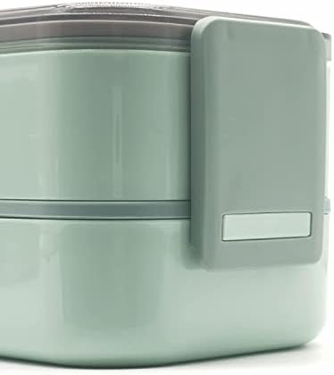 VDGPWA Bento Box Възрастен Обяд-кутия от Неръждаема Стомана за Хранително Контейнер с 2 Отделения и Набор от прибори за