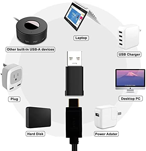 USB C към USB 3.0 Адаптер, Disscool A USB 3.0 Мъж до 3.1 Тип C Женски кабел за зареждане Двустранен Включете 3.0 Скорост