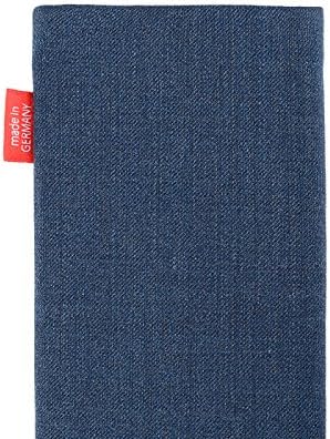 fitBAG Jive Blue Custom Tailored Sleeve for OnePlus 9 5G | Произведено в Германия | Fine Suit Fabric Pouch case Cover with Microfibre Подплата for Display Cleaning