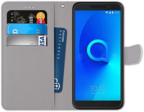 Alcatel 3 Case, Gift_Source Тънък Защитен Портфейл Калъф За Телефон ИЗКУСТВЕНА кожа Флип Магнитна Поставка Капак с Отделения За Кредитни карти, Пари в Джоба и каишка за Alcatel 3 (5.5