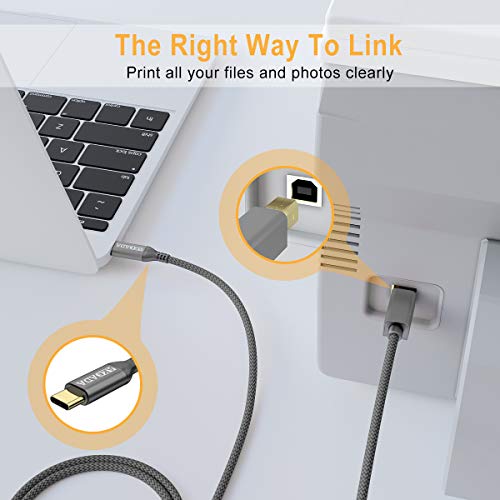 USB C до кабела на принтера 5ft, AkoaDa C USB към USB B Мъж кабел на скенера е Съвместим с ANASTAS, Google Chromebook